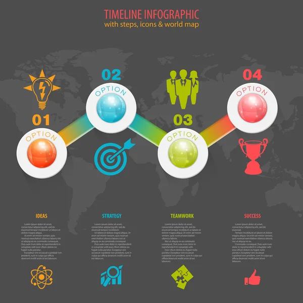 Oś czasu Infografika — Wektor stockowy