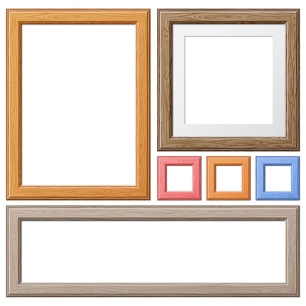 Verzamelen van houten Frames — Stockvector