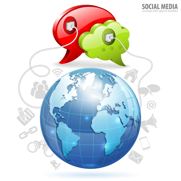 Concepto de medios sociales — Vector de stock