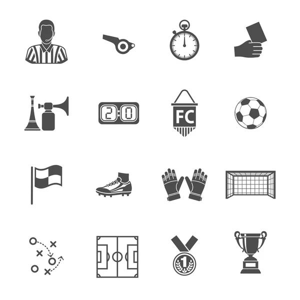 Set icona di calcio — Vettoriale Stock