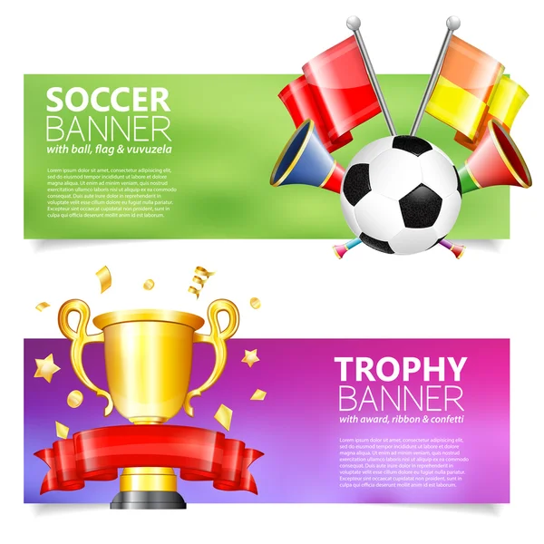 Soccer Banners — Stock Vector