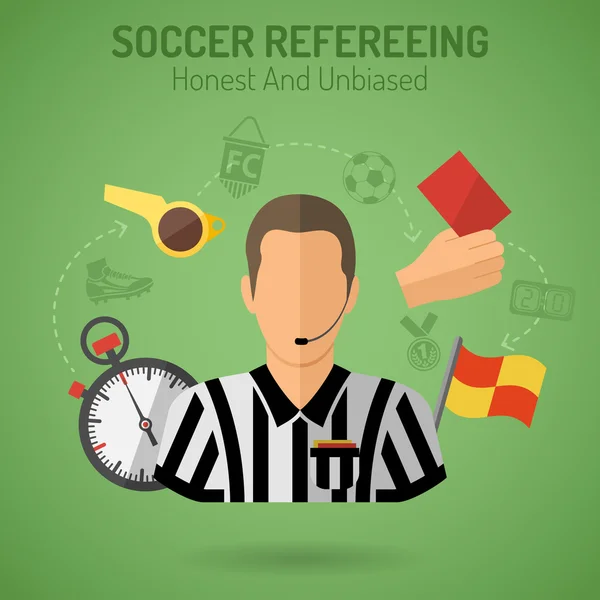 Soccer Refereeing — Stock Vector