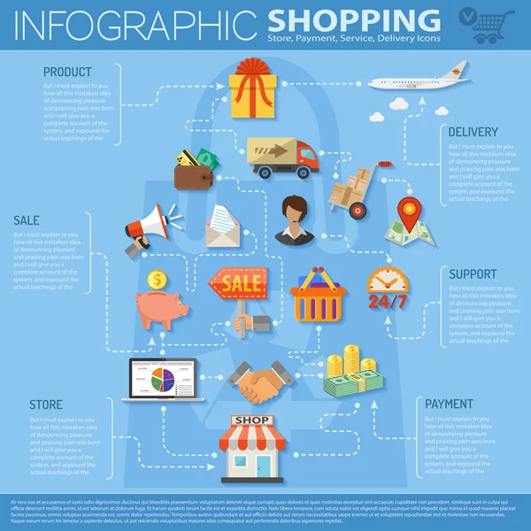Zakupy online Infografika — Wektor stockowy