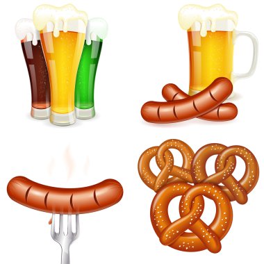 Oktoberfest Themes with Beer & Snack clipart