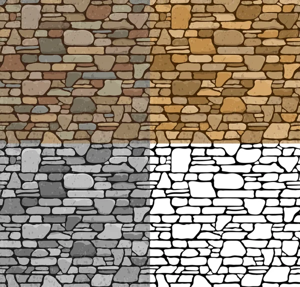 Establecer texturas de piedra sin costura — Vector de stock