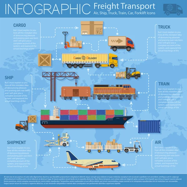 Infografiki transportu towarowego — Wektor stockowy