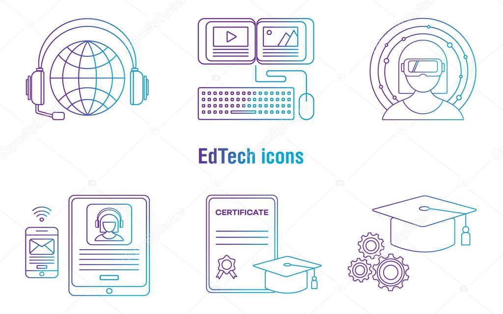 Education Technology Ed Tech, web gradient icons