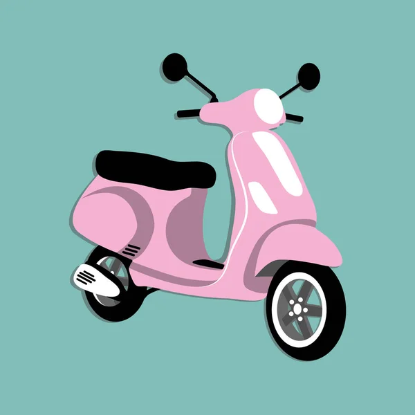 Scooter rosa. Vintage estilo retro Moto isolado — Fotografia de Stock
