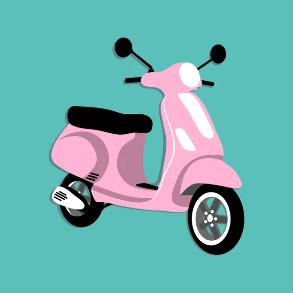 Pembe scooter. Eski tarz motorsiklet izole edildi