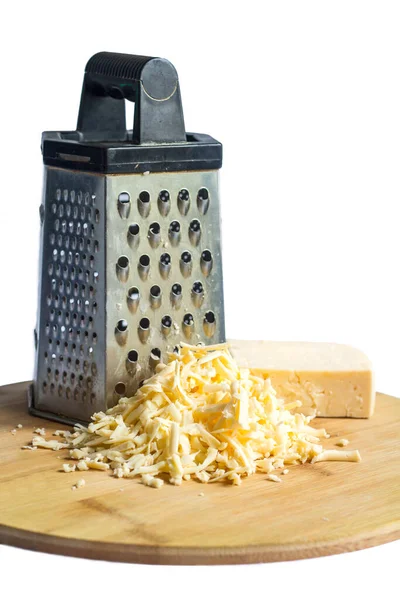 Grate Hard Cheese Grater — Stock Photo, Image