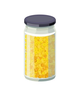 Beyaz arkaplanda izole edilmiş konserve mısır çekirdeği vektör illüstrasyonuName