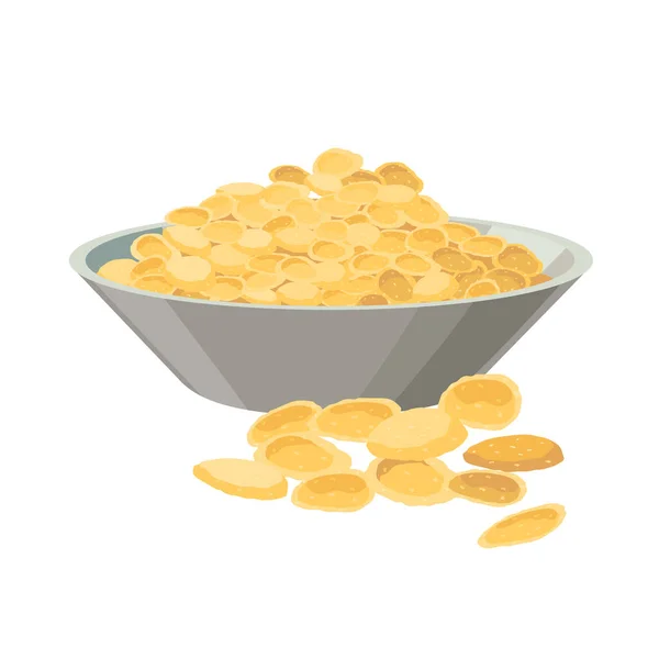Cornflakes -Vektordarstellung in flachem Design isoliert auf weißem Hintergrund — Stockvektor
