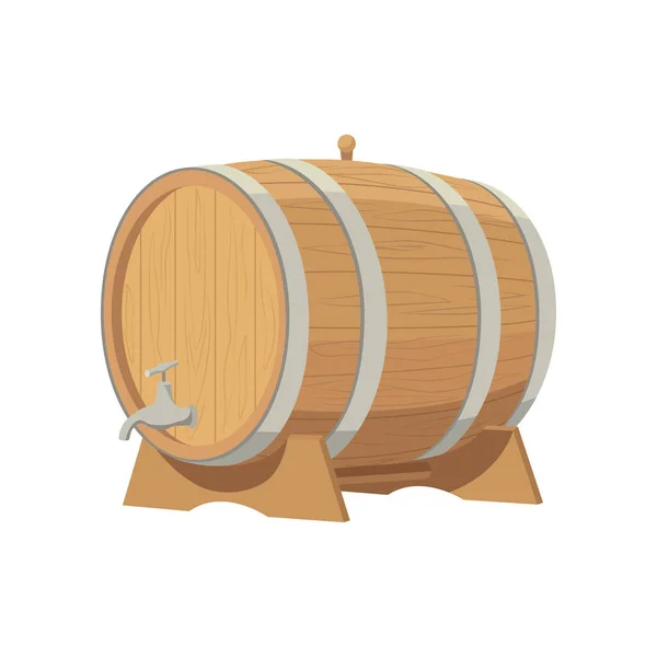 Baril de vin. Produit de raisin, illustration vectorielle isolée sur fond blanc. — Image vectorielle