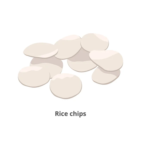Rijst chips geïsoleerd op witte achtergrond. Vectorillustratie. — Stockvector