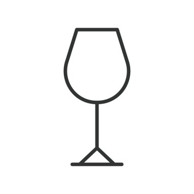 Şarap kadehi tasarımı. şarap, alkol, içecek, içecek, kutlama, kokteyl, bar, parti beyaz arka plan vektörü. Şarap kadehi düzenlenebilir vuruş simgesi