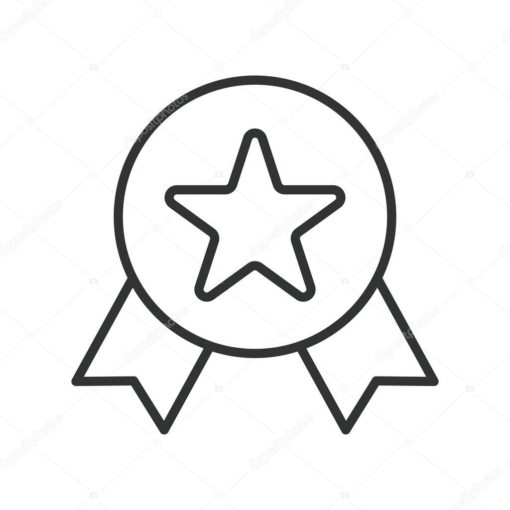 Award medal icon in line design. award, medal, star, achievement, certificate, recognition, honor on white background vector. Award medal editable stroke icon