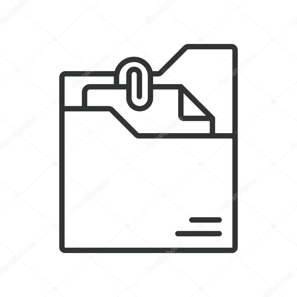 Document folder icon in line design. document, folder, file, storage, archive, organization, paper on white background vector. Document folder editable stroke icon