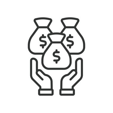 Ekonomi tasarımı ikonu. Ekonomi, makroekonomi, GSYİH, enflasyon, para arzı, mali politika, beyaz fon vektörü üzerine para politikası. Ekonomik düzenlenebilir vuruş simgesi