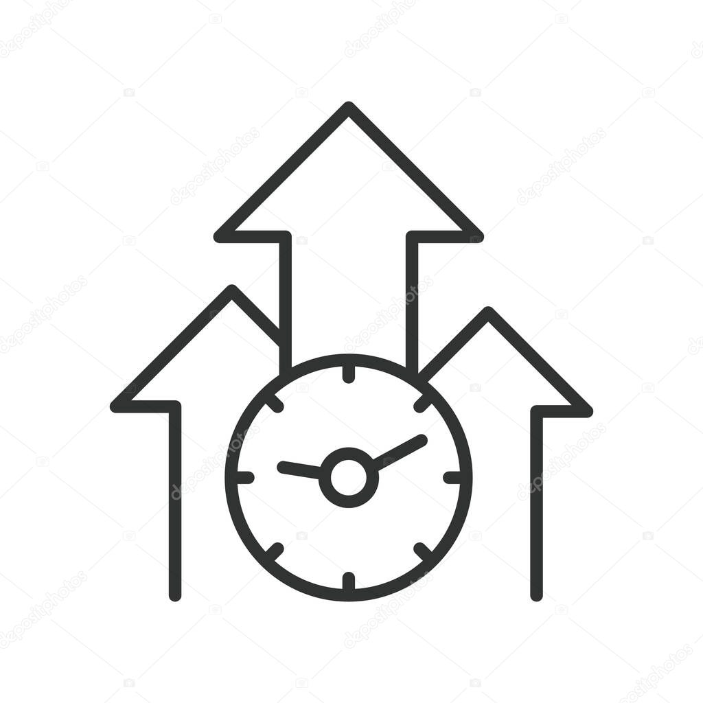 Investment icon in line design. investment, performance, speed, momentum, growth, timing, opportunity on white background vector. Investment editable stroke icon