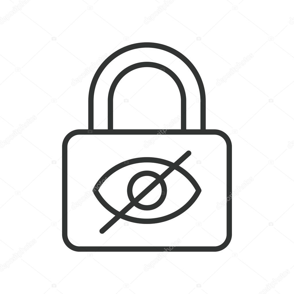 Privacy icon in line design. privacy, data, security, protection, confidentiality, trust, compliance on white background vector. Privacy editable stroke icon