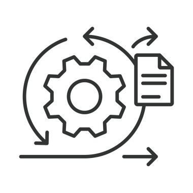Satır dizaynında geçmişe dönük simge. Geçmişe dönük, yansıma, çevik, geri bildirim, gelişme, takım çalışması, beyaz arka plan vektörünü gözden geçirme. Geçmişe dönük düzenlenebilir vuruş simgesi