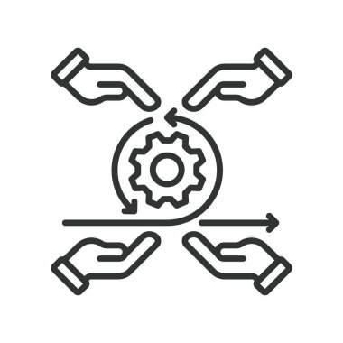 Satır tasarımında kalite güvencesi simgesi. Kalite, güvence, çevik, test, kontrol, gelişme, beyaz arka plan vektörü süreci. Kalite güvencesi düzenlenebilir vuruş simgesi