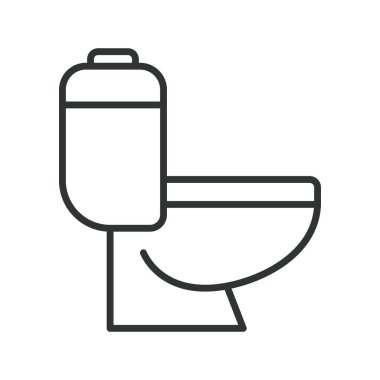 Tuvalet ikonu dizayn edildi. Tuvalet, tuvalet, tuvalet, hijyenik koltuk, beyaz arka planda ev banyosu. tuvalette düzenlenebilir vuruş simgesi