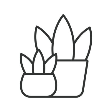 Ot bitkisi tasarımı. ot bitkisi, ev bitkisi, kapalı alan bitkisi, beyaz arka plan vektöründe yeşillik. ot bitkisi düzenlenebilir vuruş simgesi