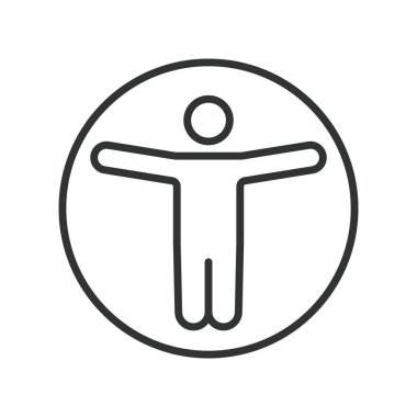 Çizgi dizaynında insan konu simgesi. İnsan denek, katılımcı, klinik gönüllü, beyaz arka plan vektörü üzerinde deneysel insan. İnsan konusu düzenlenebilir vuruş simgesi