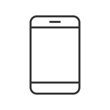 Sıra dizaynında boş akıllı telefon simgesi. boş akıllı telefon, boş ekran, cep telefonu, basit telefon, temiz arayüz, temel akıllı telefon, dijital cihaz, beyaz arkaplan vektöründe boş görüntü. Boşluk