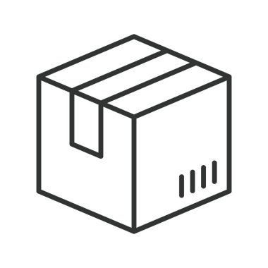 Sevkiyat kutusu tasarımı. Kutu, paket, teslimat, lojistik, beyaz arka plan vektöründe depolama. gönderme kutusu düzenlenebilir vuruş simgesi