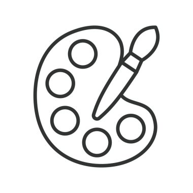 Sanat yaratıcılığı konsepti, çizgi tasarımı ikonu. sanat yaratıcılığı, sanatçı araçları, yaratıcılık, resim, tasarım, hayal gücü, beyaz arka plan vektörü konsepti. sanat yaratıcılığı düzenlenebilir vuruş simgesi