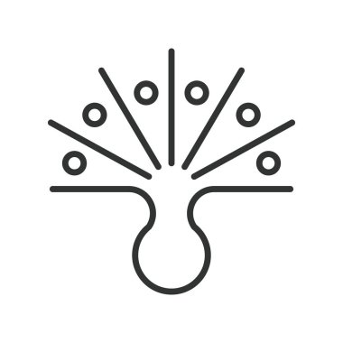 Cilt yenilenmesi çizgi tasarımında patlama simgesi. Beyaz arka plan vektörü üzerinde yoğun yenileme işlemi. yenilenebilir vuruş simgesi