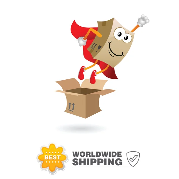 Leverans maskot. Shipping concept design vektor. — Stock vektor