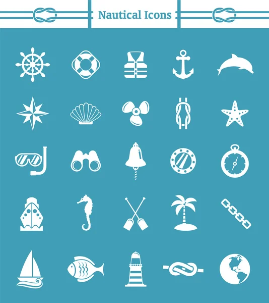 Jeu d'icônes nautiques — Image vectorielle