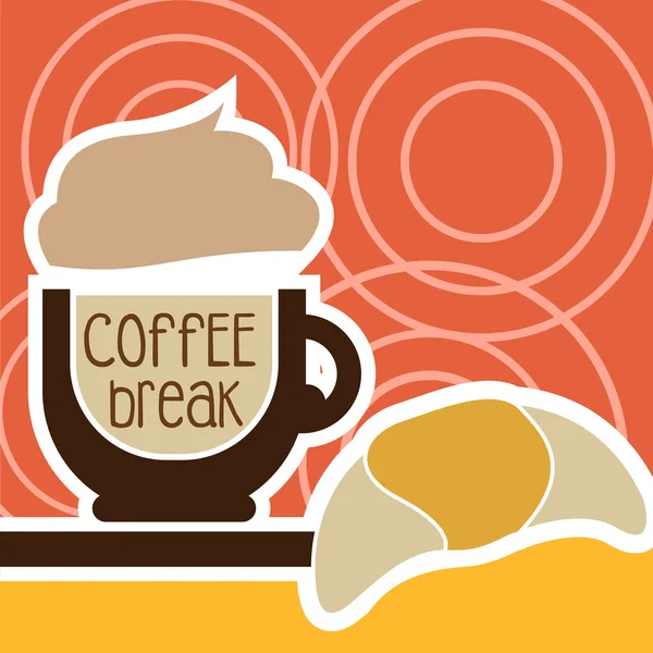 Ilustración de aislado una taza de café y dulce — Vector de stock