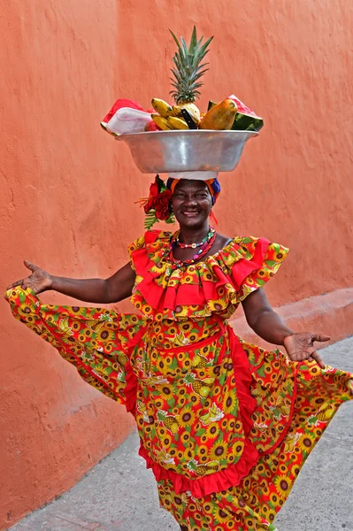 Palenquera фруктові продавця — стокове фото