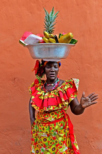 Palenquera meyve satıcı — Stok fotoğraf