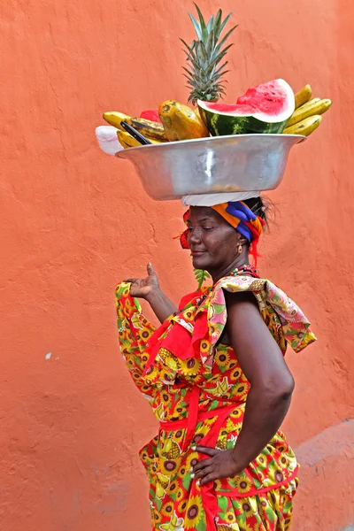 Palenquera vruchten verkoper — Stockfoto