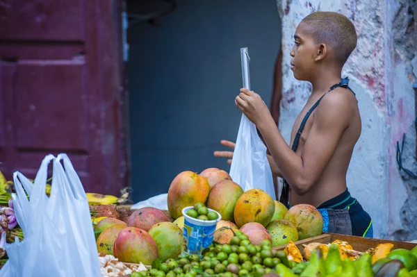 A Cuban fruits seller — Stock fotografie