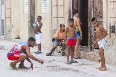 Havana sokak Kübalı çocuklar