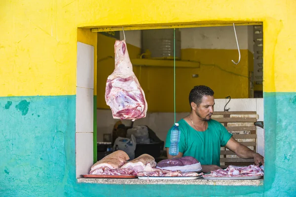 Loja de carne em La Habana, Cuba — Fotografia de Stock