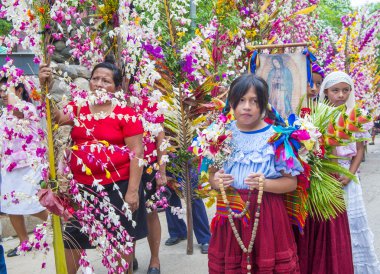 Çiçek ve Palm Festivali Panchimalco, El Salvador