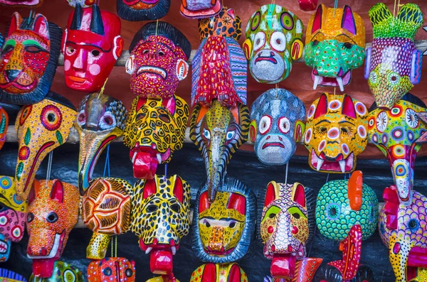 Mayan wooden masks — Stock Photo, Image