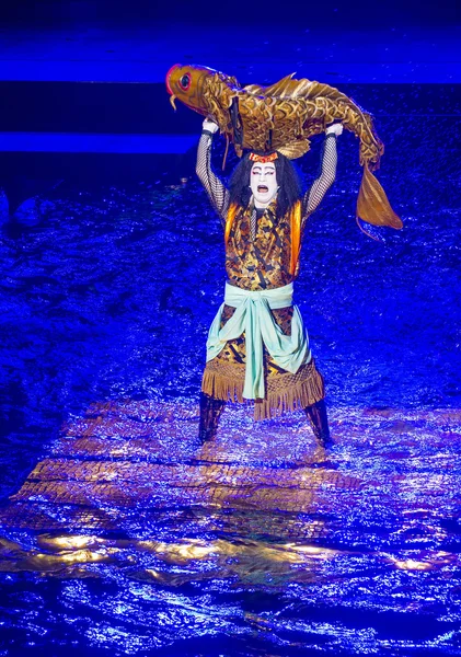 贝拉吉奥喷泉的歌舞伎场面 — 图库照片