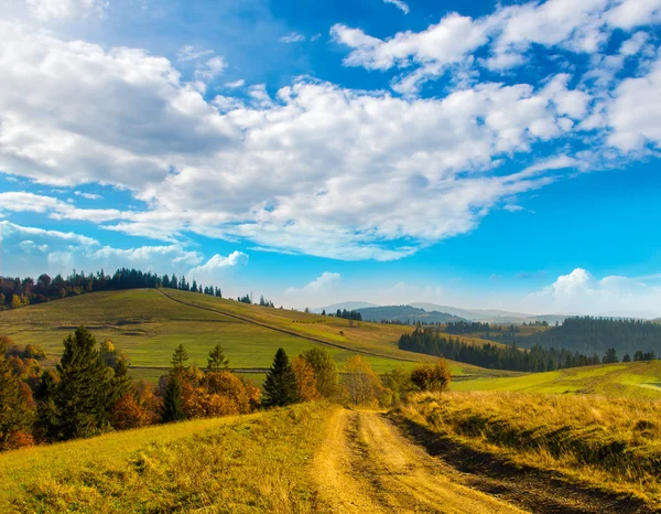 Wide road in the Carpathian Mountains. — Stock Photo, Image