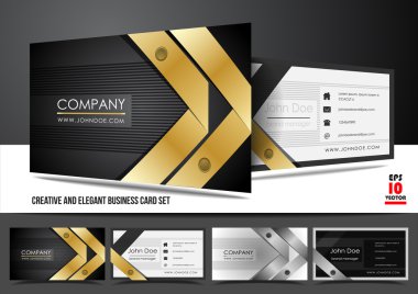 Creative and elegant business card set clipart