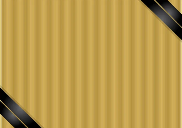 Gold bakgrund med svart band — Stock vektor