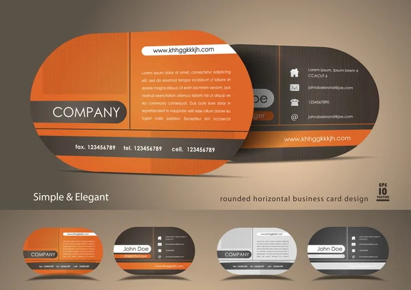 Tarjeta de visita redondeada naranja — Archivo Imágenes Vectoriales