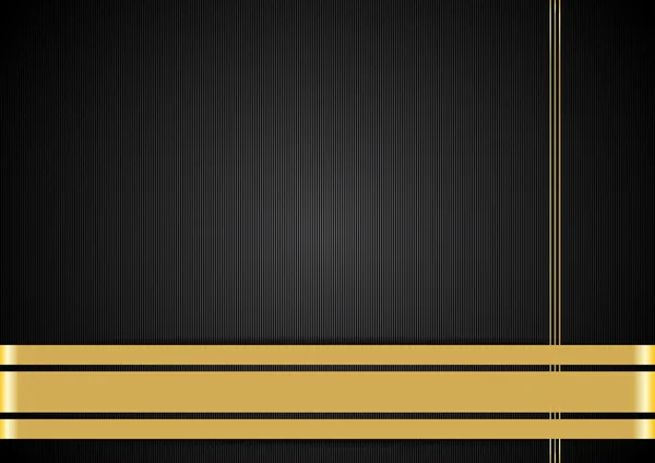 Чорний фон з золотими стрічками — стоковий вектор